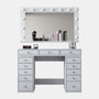 Hanah Home BJ196 - 5170 Mesa de Maquillaje Blanca con Espejo y 13 Focos